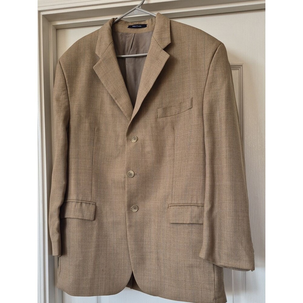 Chaps 100% Wool Three Button Smooth Blazer W/herringbone Pattern Sz 48R - Picture 10 of 17